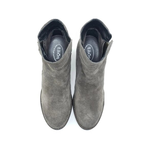 Taos Dillie Womens Ankle Boots Heel Side Zip Taupe Suede Booties EU 36 US 5.5 - Picture 4 of 10